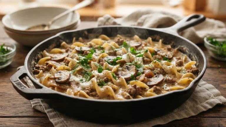 20-Minute Creamy Ground Beef Stroganoff