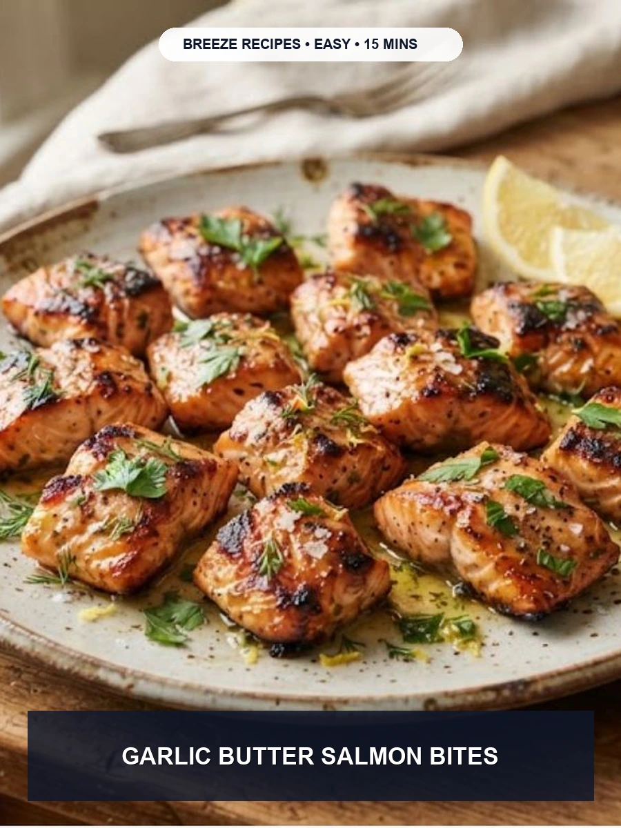 Pinterest 3:4 Pin - 15-Minute Garlic Butter Air Fryer Salmon Bites