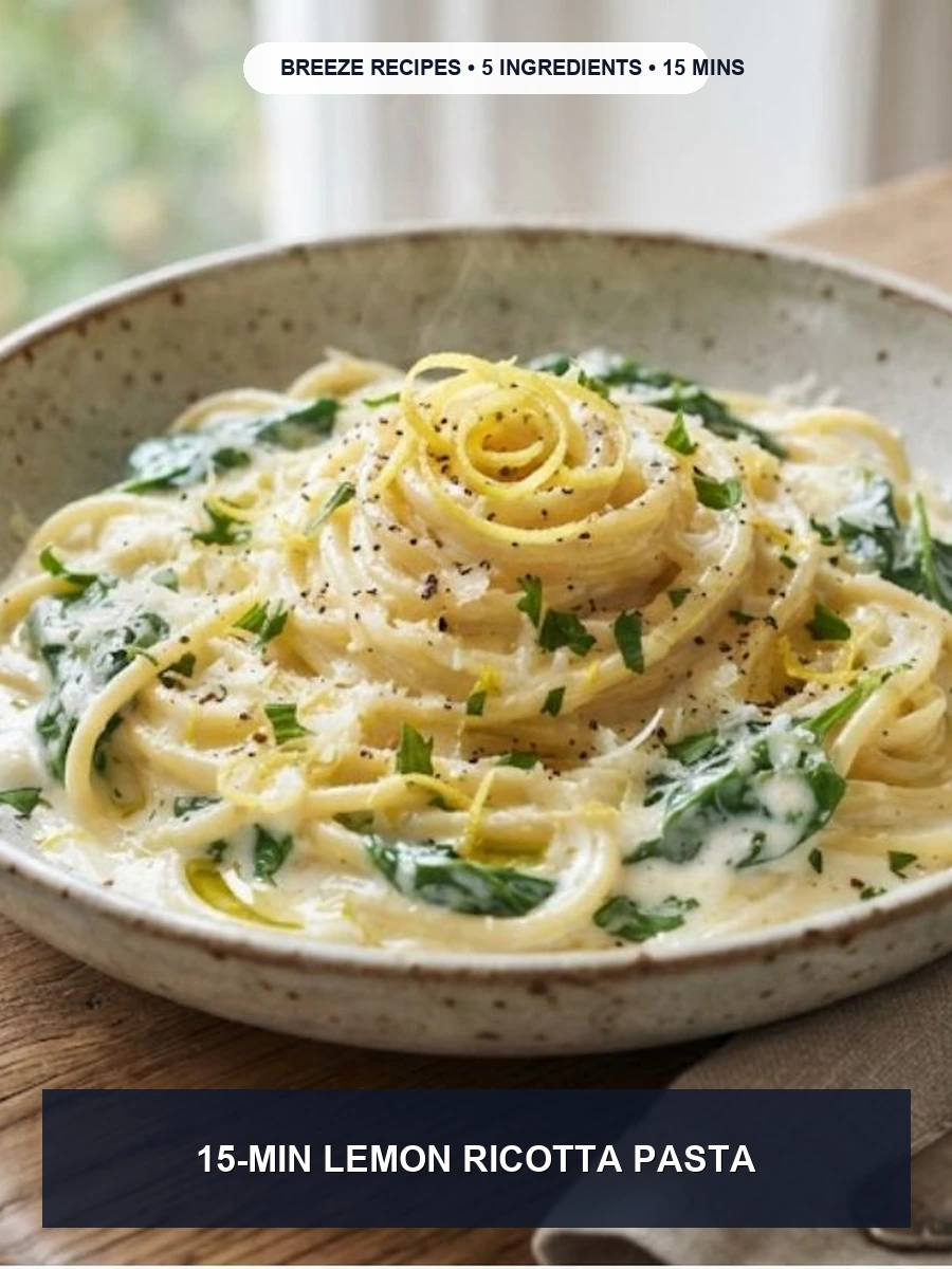 Pinterest 3:4 Pin - 15-Minute Lemon Ricotta Spinach Pasta